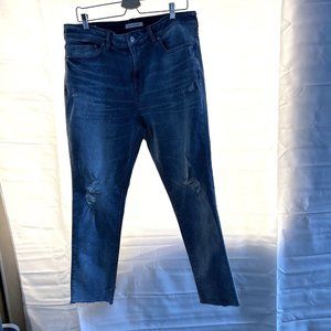 PacSun Womens Stacked Skinny Stretch Jeans Lt Wash Denim Distressed 36 x 32